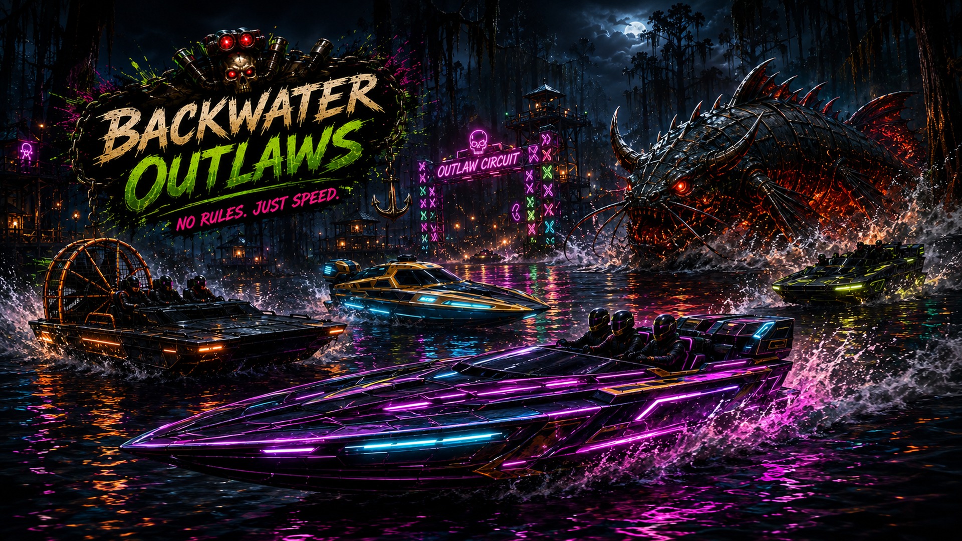 Backwater Outlaws outlaw circuit banner art